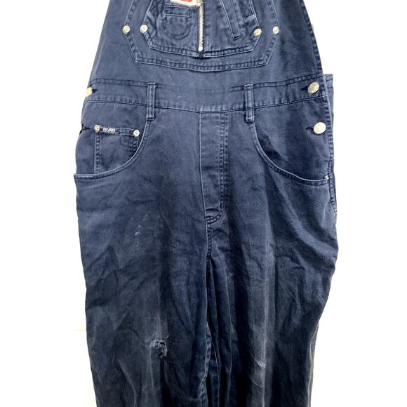 Vintage Revolt Denim Overalls Women's L Blue Carpenter Style Workwear 90s Y2K - Picture 4 of 16